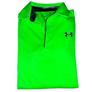 Under Armour Neon Green Polo - Polyester Dri Fit